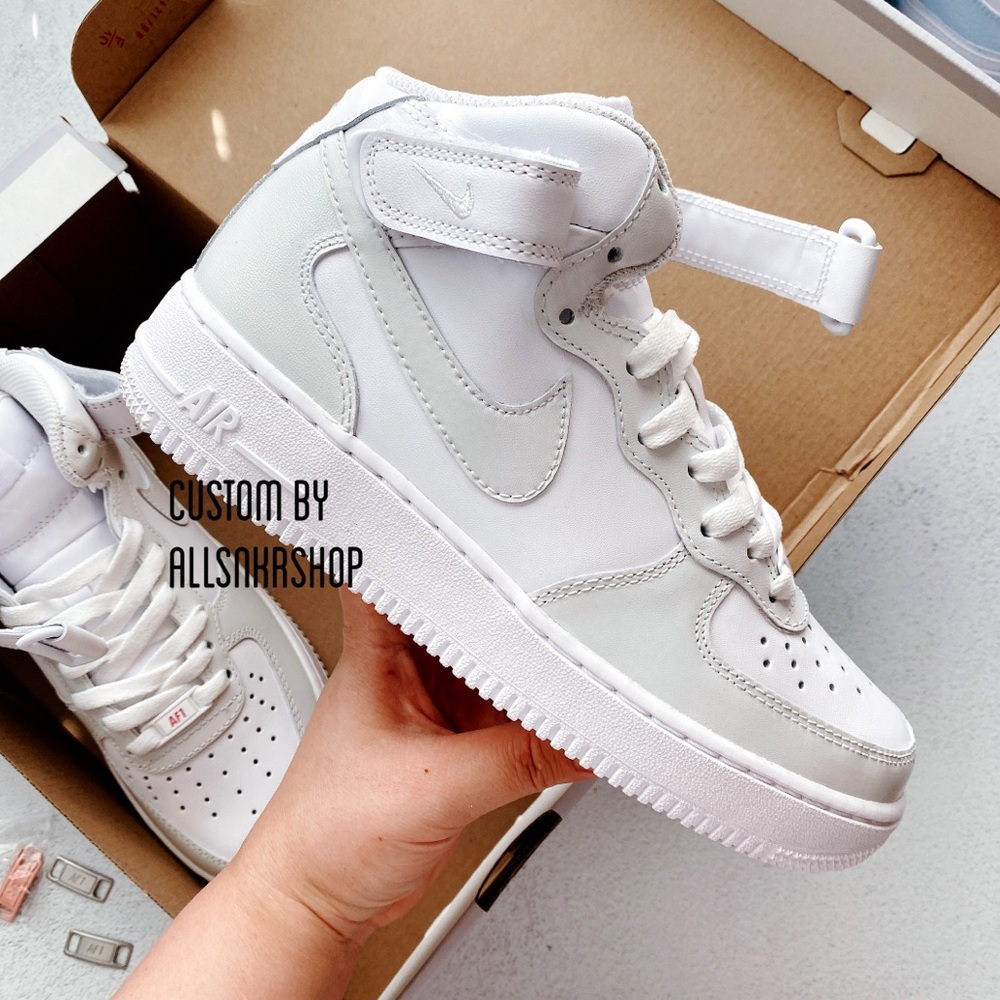 Nike air force 1 mid custom gray